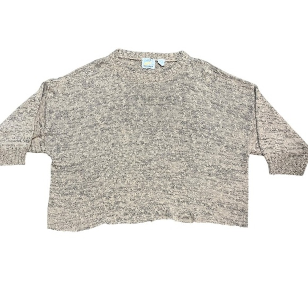Vintage London Sweater 1987 Edition‎ Cropped Knit Top Beige Cotton Blend